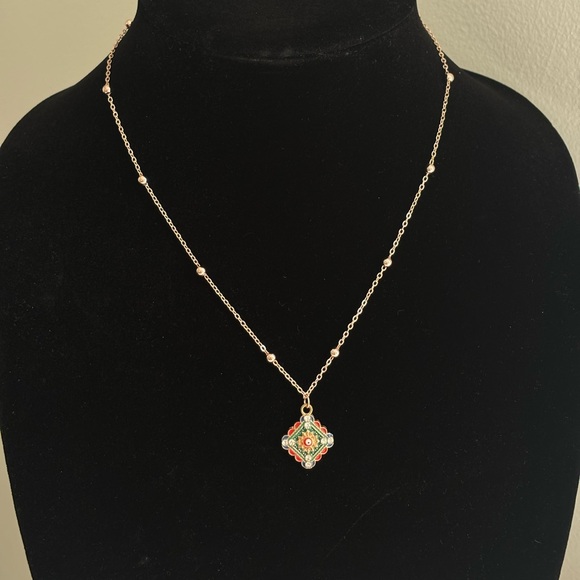 Delicate Multicolor Pendant Necklace - Women's Jewelry - Picture 3 of 6